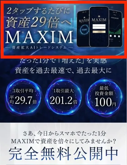 MAXIMの投資について