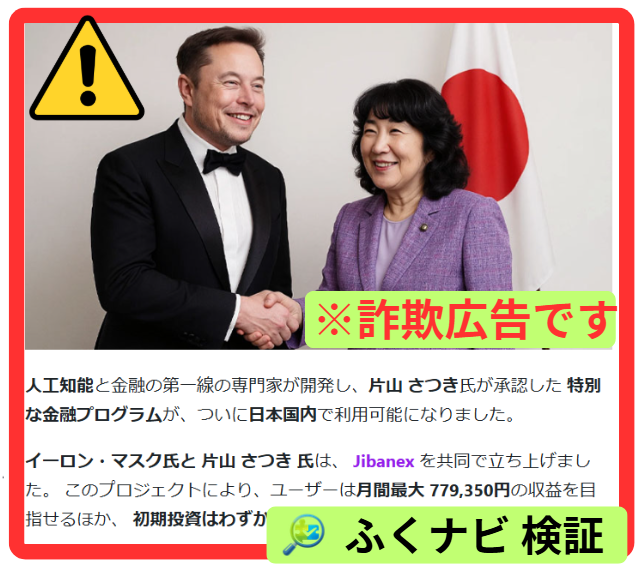 イーロン・マスク氏や片山さつき氏の詐欺広告