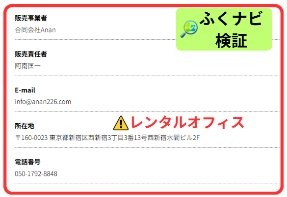 合同会社Ananの会社情報とリスク