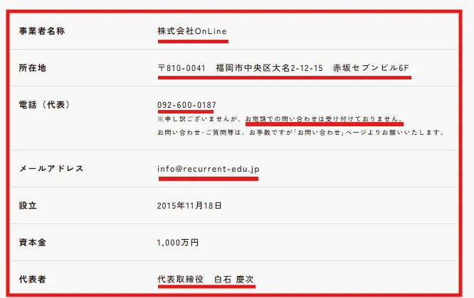 運営会社情報
