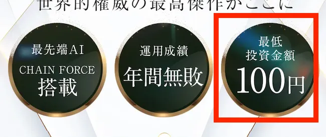 最低投資金額100円との表記
