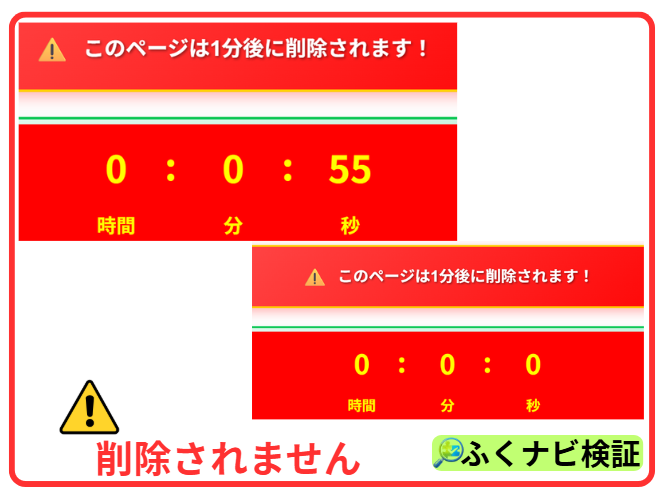 1分後に削除という虚偽の表示