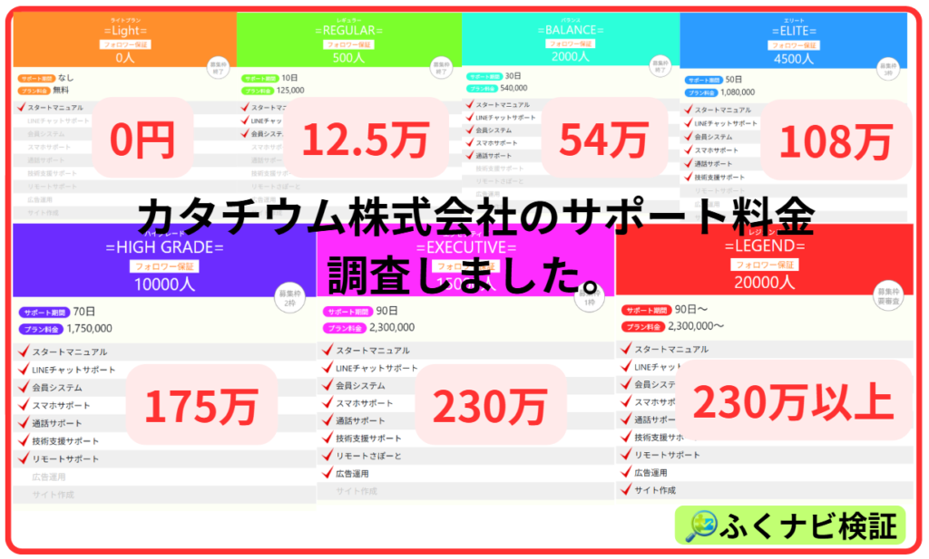 カタチウム株式会社の副業の料金