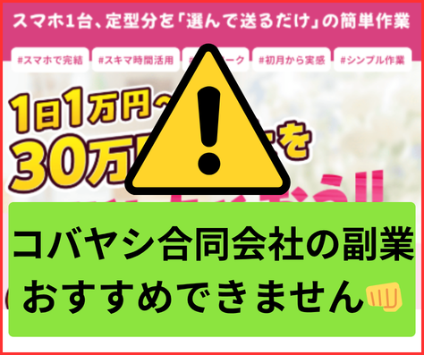 コバヤシ合同会社はおすすめできません