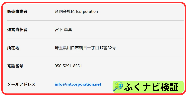 合同会社M.Tcorporationの運営情報
