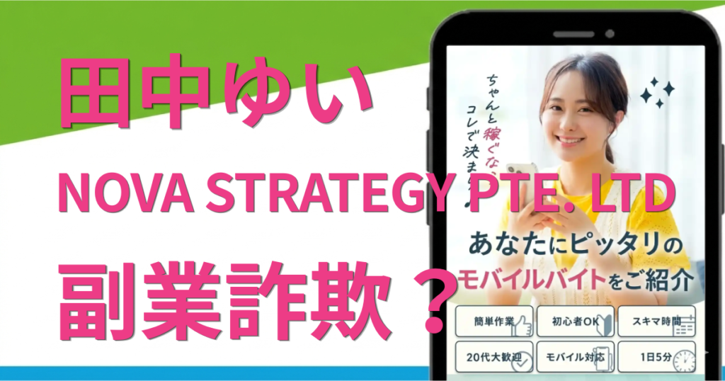 NOVA STRATEGY PTE. LTDの副業は詐欺？怪しいとの評判や料金を調査