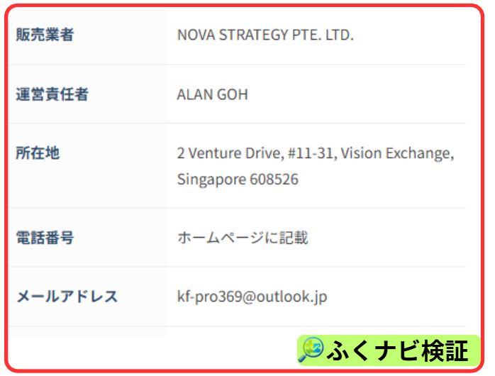 NOVA STRATEGY PTE. LTD.の運営会社情報