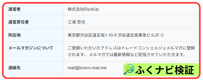 トレードコンシェルジュの運営の株式会社RuckUp
