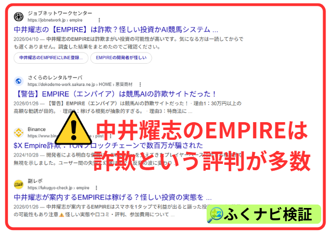 中井耀志のEMPIREの評判